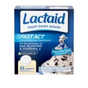 Lactaid Fast Act Laktoza Intolerance Relief Žvečilni žvečilni materiali z naravno encima laktaze za preprečevanje plina, napenjanje in driska zaradi občutljivosti laktoze, na- go, Vanilla Twist Flavor, 32 x 1 ct