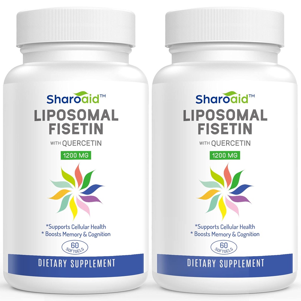 Liposomski Fisetin s quercetin dopolnili 1200 mg na serviranje, visoka absorpcija polifenoli Antioksidanti za ženske, moški, non-GMO, gluten-free,2 steklenica-120 softgels