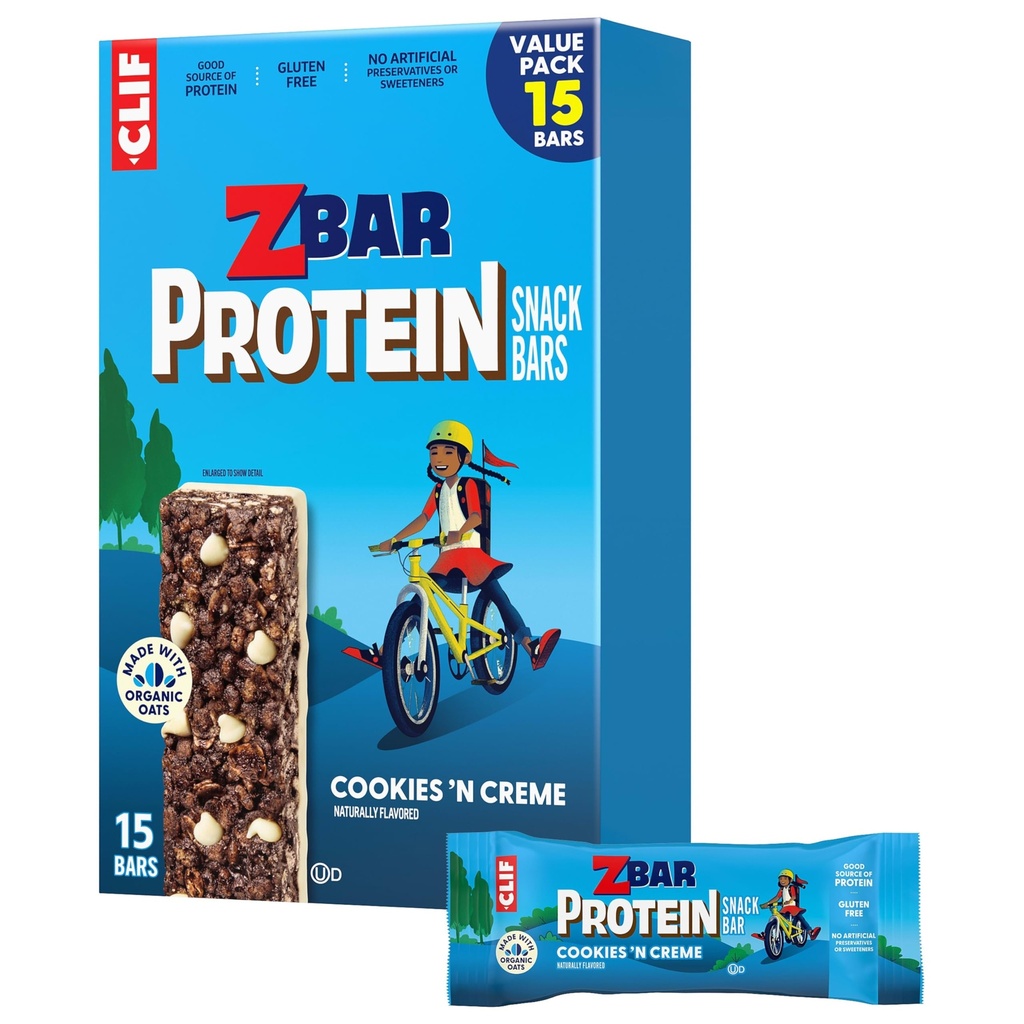 Zbar Protein - Piškotki 'N Creme - Hrustljave čokoladice - narejene z organskimi ovesi - Ne-GMO - 5g Beljakovine - Beljakovine brez glutena (15 paketov)