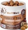 WuffWell Turkey Rep gobe za pse – Gobe dodatek za pse Imunska podpora – Aids Lumps & Bumps – Gobe Powder za pse – Vet-Recommended – Pasje gobe Powder – Made in ZDA