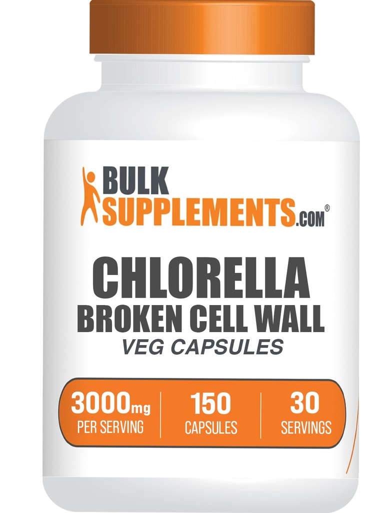 BulkSupplements.com Klorella Kapsule - zlomljena celična stena, Klorella dodatek - Superfood dodatek, Vegan & Gluten brezplačno, 5 Kapsule na serviranje, 150 Število (Pack po 1)