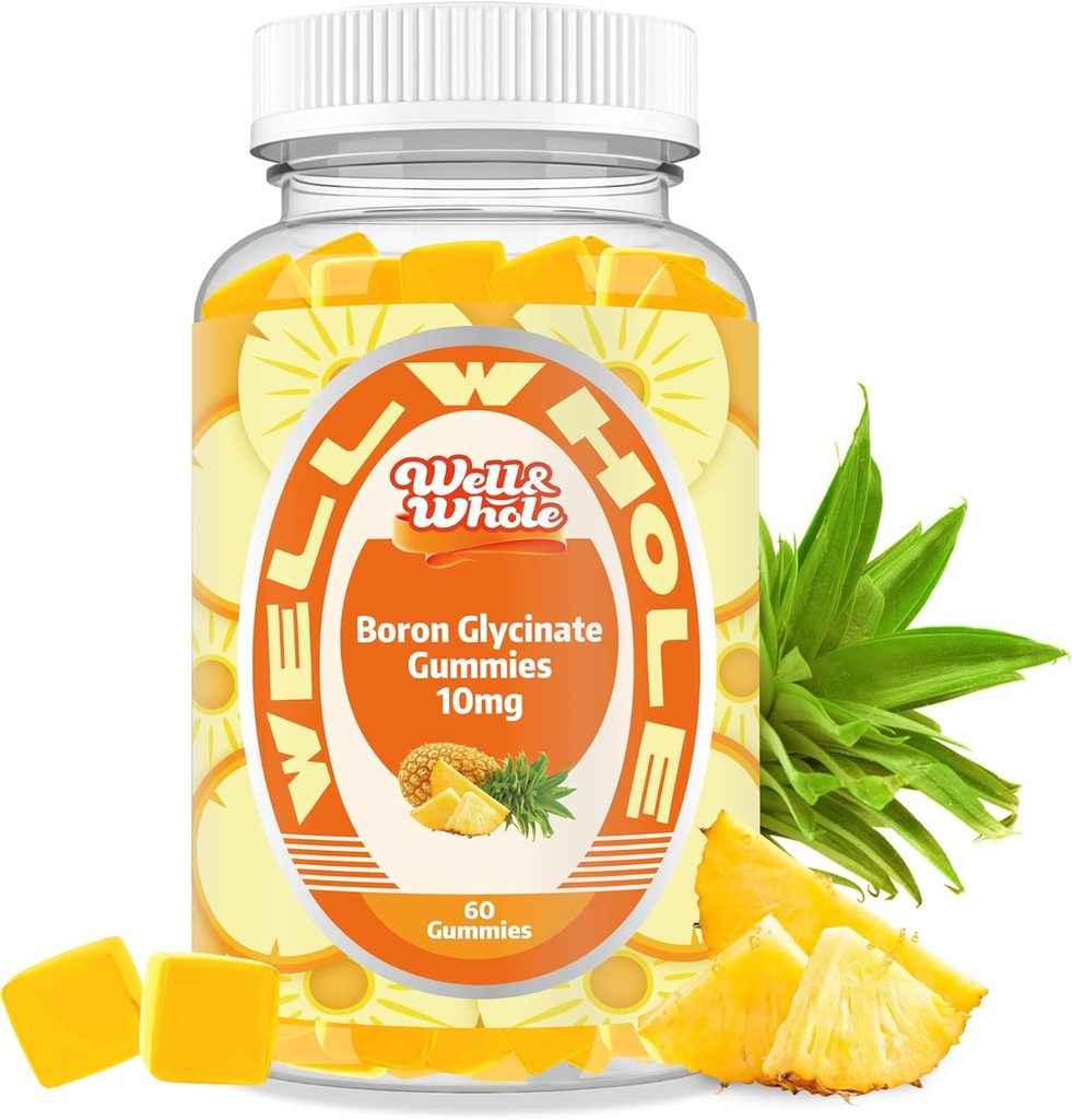 Boron Glycinate Gumies 10mg, CoQ10 100mg, Pomoč Absorpcija kalcija in magnezija, Interakcije z vitaminom D, 60 Število