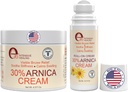 Arnica Cream & Arnica Gel Roll-on 2PK za modrice in otekanje, Soothe Sore mišice in sklepi z vitaminom K, 30% Arnica Montana, hialuronska kislina in L-arginin