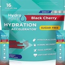 Elektrolit v prahu Brez sladkorja Hidracija Packets Črna Cherry HydroMATE 16 palice