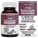 Skupni selen - 200 mcg, na rastlinah osnovan selen - celoten spekter, vsebuje 4 esencialne organske oblike selena, vključno s selenometioninom - česen - 60 kapsul
