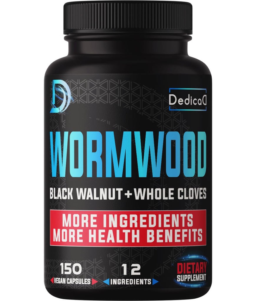 Premium Wormwood Extract kapsule - 5 mesecev dobava za Imune - 12 Zelišča Pomešana s črnimi Walnut listi, Ginger, Kurkurja in več - 150 Counts