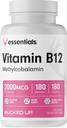 Vitamin B12 2000mcg - metilkobalamin, esencialni (180 serviranja, 180 kapsul)