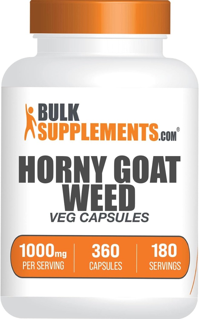 BulkSupplements.com Kapsule pohorske koze - izvleček epimedija, zeliščni dodatki pohorske koze - Veganska, 2 kapsuli na serviranje (1000mg), 360 Veg kapsul (paket po 1)
