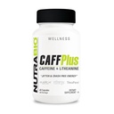 NutraBio CaffPlus, dvojni vir kofeina s Theaninom za zdravo energijo Boost - 60 rastlinskih kapsul