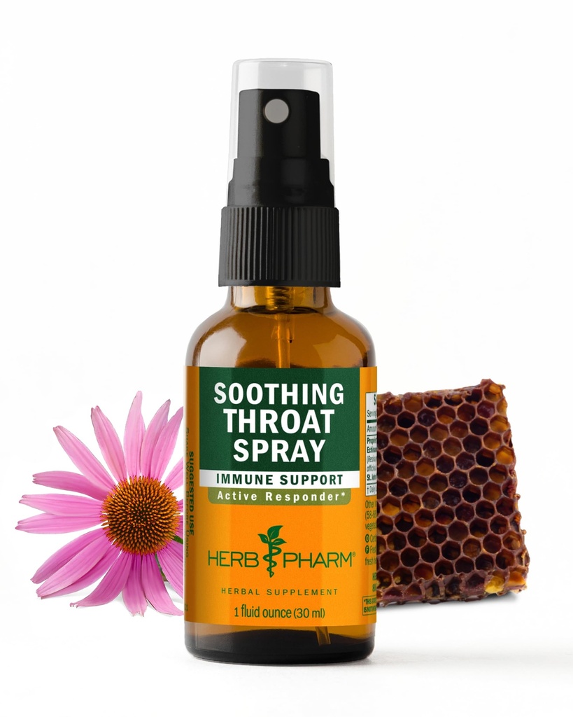Herb Pharm Pomirjujoče grlo Spray Zeliščna Formula z Echinacea in Propolis, 1 Fl Oz (Pack of 1)