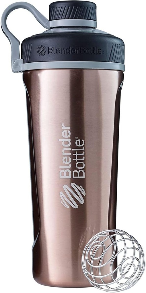 BlenderBottle Radian Shaker Cup Izoliran Nerjaveče jeklo steklenica vode z žico Whisk, 26-Ounce, Baker
