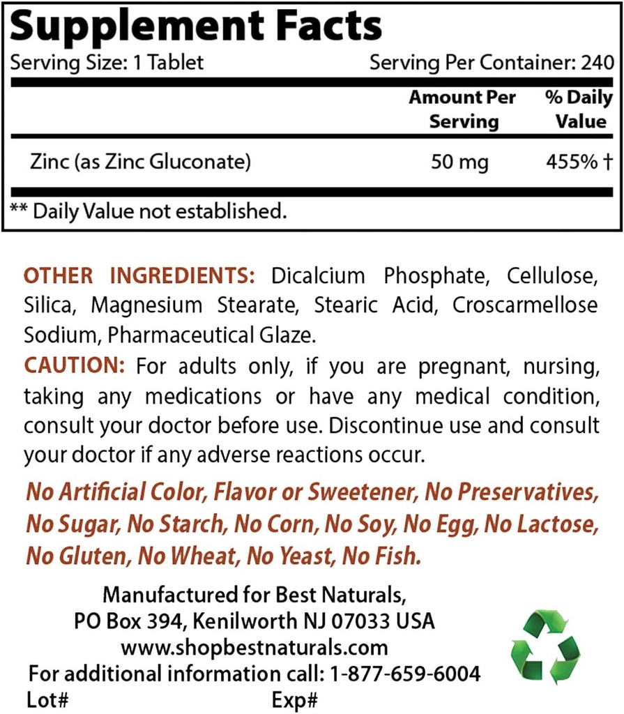 cinkov glukonat 50 mg in vitamin B12 6000 μg