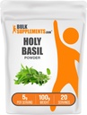 BulkSupplements.com Sveti Bazilij Powder - Sveti Bazilij Dodatek, Sveti Bazilij List Powder - Tulsi Sveti Bazilij, Zeliščni & Gluten Prosti, 5g na Serving, 100g (3.5 oz) (Pack of 1)