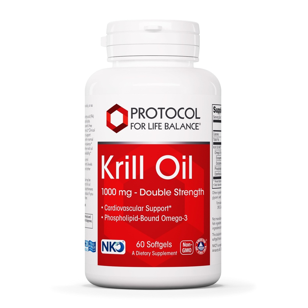PROTOKOL ZA ŽIVLJENJSKO BILANCE Krilno olje 1000mg - Dodatna moč Kril olje - DHA & EPA - z Astaksantin - Podpora srce, možgani, sklepi - Non-GMO & Halal - 60 Softgels