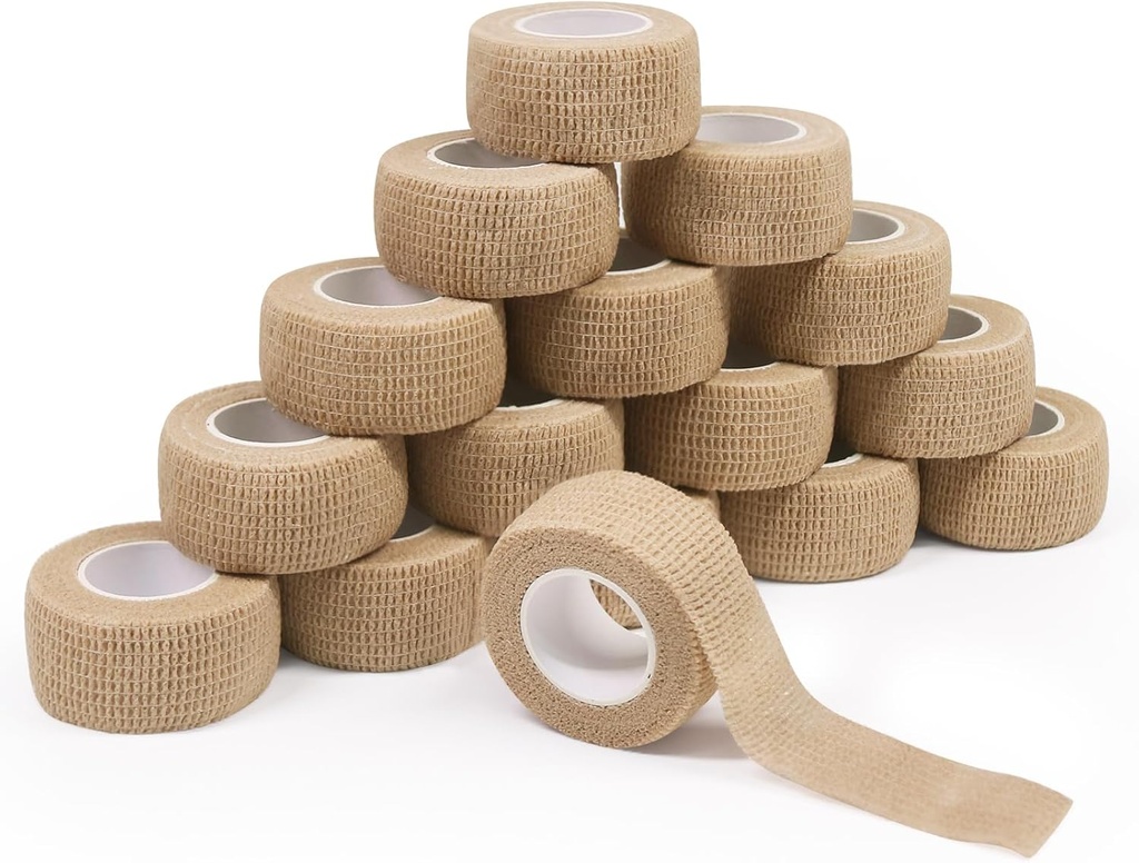 16 Rolls self adhesive bandage ovitek - za jutri 1 palec majhen dišeči kohezivni atletski trak, raztegljiv adherent zaviti prst za šport, poškodbe, prva pomoč Medical, Toe Sprains & Oteklina