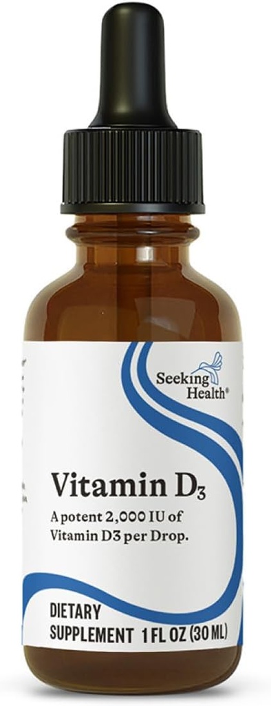 Iskanje zdravja Vitamin D3 Kapljice - zdravje kosti in imunski sistem podpora - Tekoči vitamin D3 z oljčnim oljem - 1 FL oz, 900 Servisi