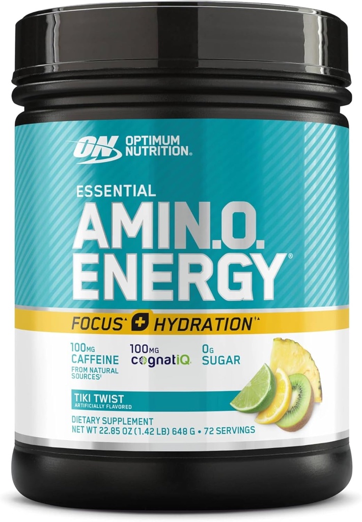 Optimum Nutrition Essential Amino Energy Focus + Hidracija, Tiki Twist, 72 Serving