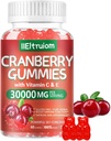 Cranberry Gummies urinarni trakt Zdravje za ženske in moške, 50X koncentrat ekstrak, Vitamin C & E, Cranberry Gummies za ženske s Hibiscus za podporo imunske, 60 grofov