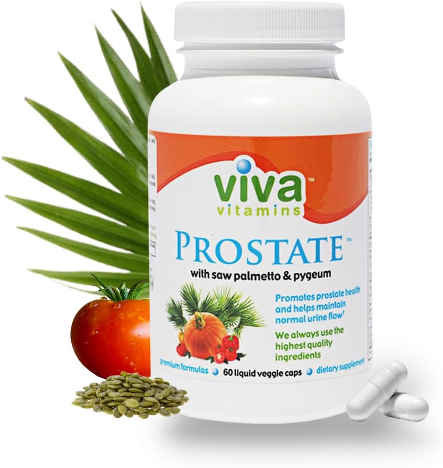 Viva Vitamini Prostata Health Supplements za moške - s Pygeum, Bučno seme olje, in Saw Palmetto za moške, Prostata Dopolnila za moške, Prostata Formula za Bladder Health, 60 Veggie Caps