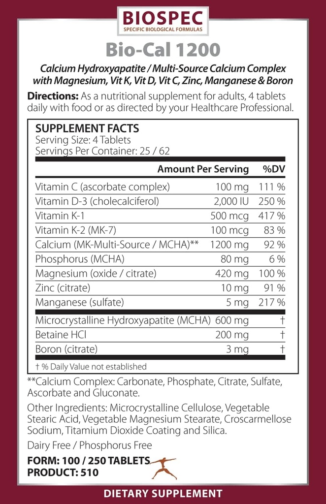 BioSpec Nutritionals Bio-Cal 1200 (250 tablet)