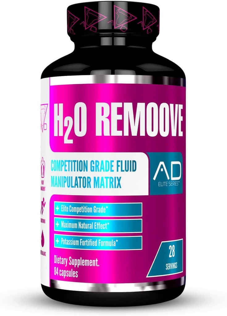 Projekt AD H2O Remoove Nutural Diuretice Water Management System, Vsebuje Kalij-Sparing Formula zasnovan za spodbujanje Drier, Leaner in bolj žilav videz Physique (28 Servings)