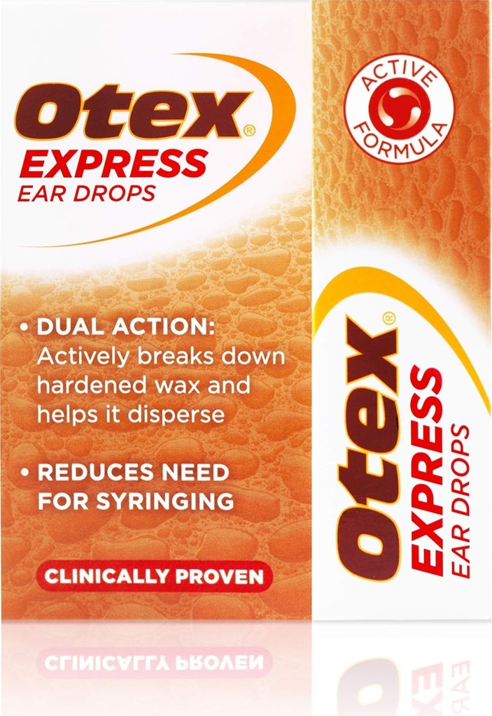 Otex Express ušesne kapljice za utrjeno uho vosek, 10 ml