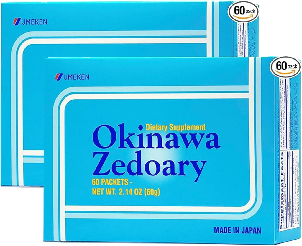 Umeken Okinawa Zedoary Purple and White Turmeric s fermentiranim izvlečkom Zelje, Gut Health Supplements za ženske in moške, Zedoary Root, Kurkurja dodatek, 60 Count, Pack po 2