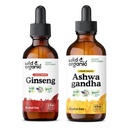 Divji & organski ginseng tinktura 2 fl oz & Ashwagandha Tinktura 4 fl oz