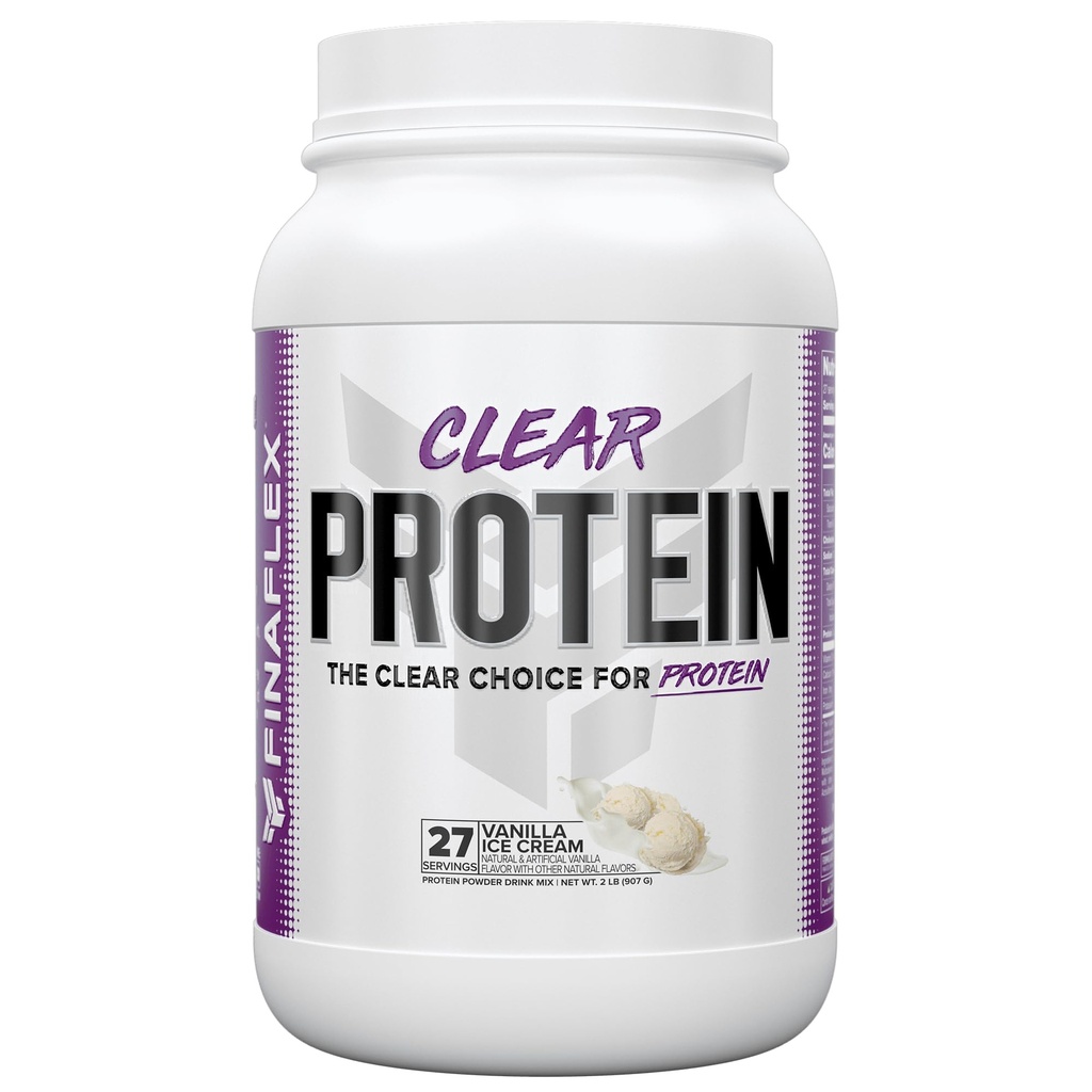 FINAFLEX Clear Protein, Vanilla - 2 lb - spodbuja mišično zmogljivost in rast - Milkshake- like okusa - Nizka vsebnost ogljikovih hidratov, nizka vsebnost maščob in glutena brezplačno - 27 Servisi