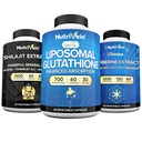 Nutrivein Premium Shilajit kapsule, liposomski glutation dopolnilo, & Berberine dopolnilo paket: Berberine, Glutation, & Shilajit kapsule za moške in ženske - Presnova, Vitalnost, & ravnotežje
