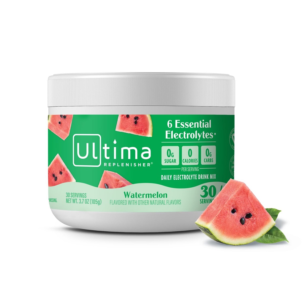 Ultima Replenisher Daily Electrolyte Powder Drink Mix – Sugar Free – Watermelon, 30 Servingation Powder s 6 Ključ elektroliti in trace Minerals – Keto Friendly, Vegan, Non-GMO