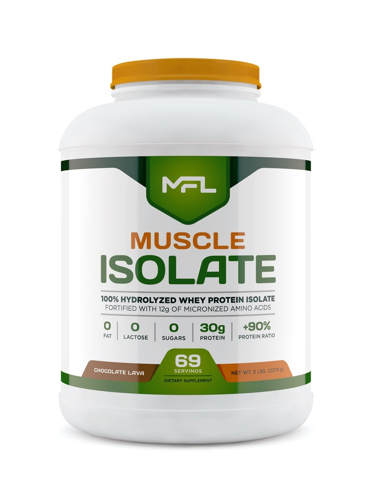 MFL 100% Izolirni protein l 30g proteina l 12g aminokislin l Keto Prijazno l Nizki ogljikovi hidrati l 5 lbs. (Chocolate Lava)
