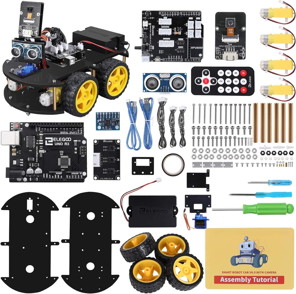 ELEGOO UNO R3 Smart Robot Car Kit V4 za Arduino Robotika za otroke Starost 8-12 12-16 STEM Znanost kompleti Kodiranje Darila za 8 9 10 11 12 13 14 15 16 Leto Stari fantje Dekleta Najstnice kul inženiring Gradbene igrače