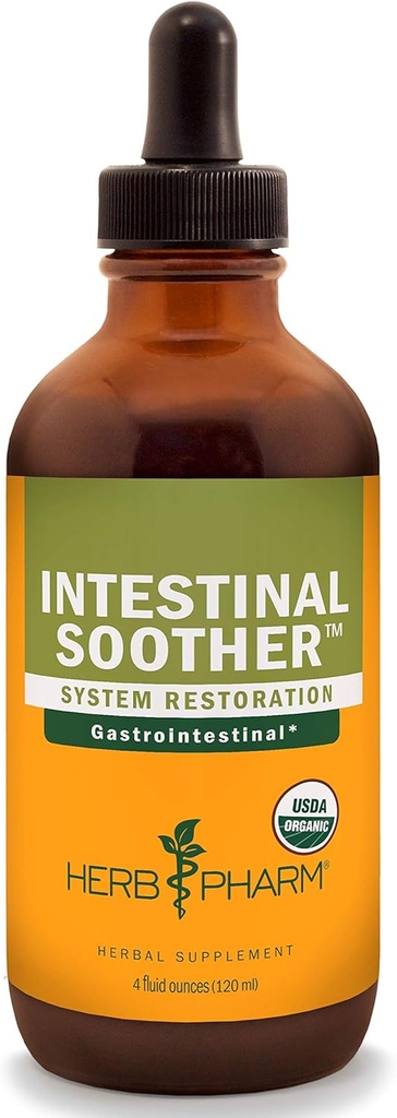 Herb Pharm Črevesni Soother Liquid Herbal Formula s kurkuma ekstrakt - 4 Ounce