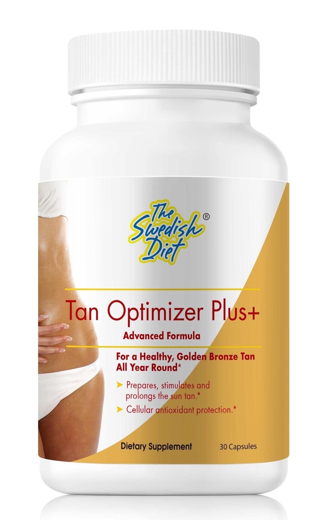 Tan Optimizer Plus+ – Sugar-free Tanning & Skin Health Supplement z beta karoten, L-tirozin, kolagen in antioksidanti za radikalno kožo in imuno podporo – 30 kapsul