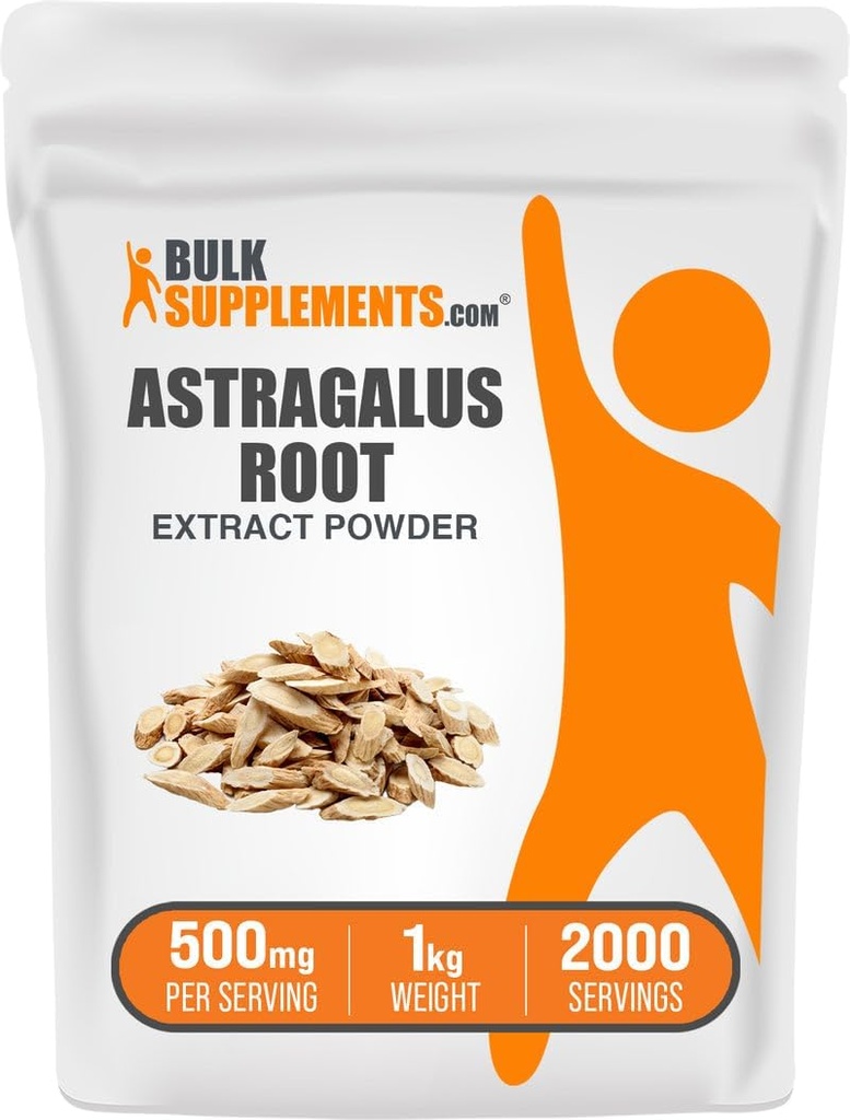 BulkSupplements.com Astragalus Extract Powder - Astragalus Root Powder, zeliščni dodatek - Vegan & Gluten Free, 500mg na serviranje, 1kg (2,2 lbs) (Pack of 1)