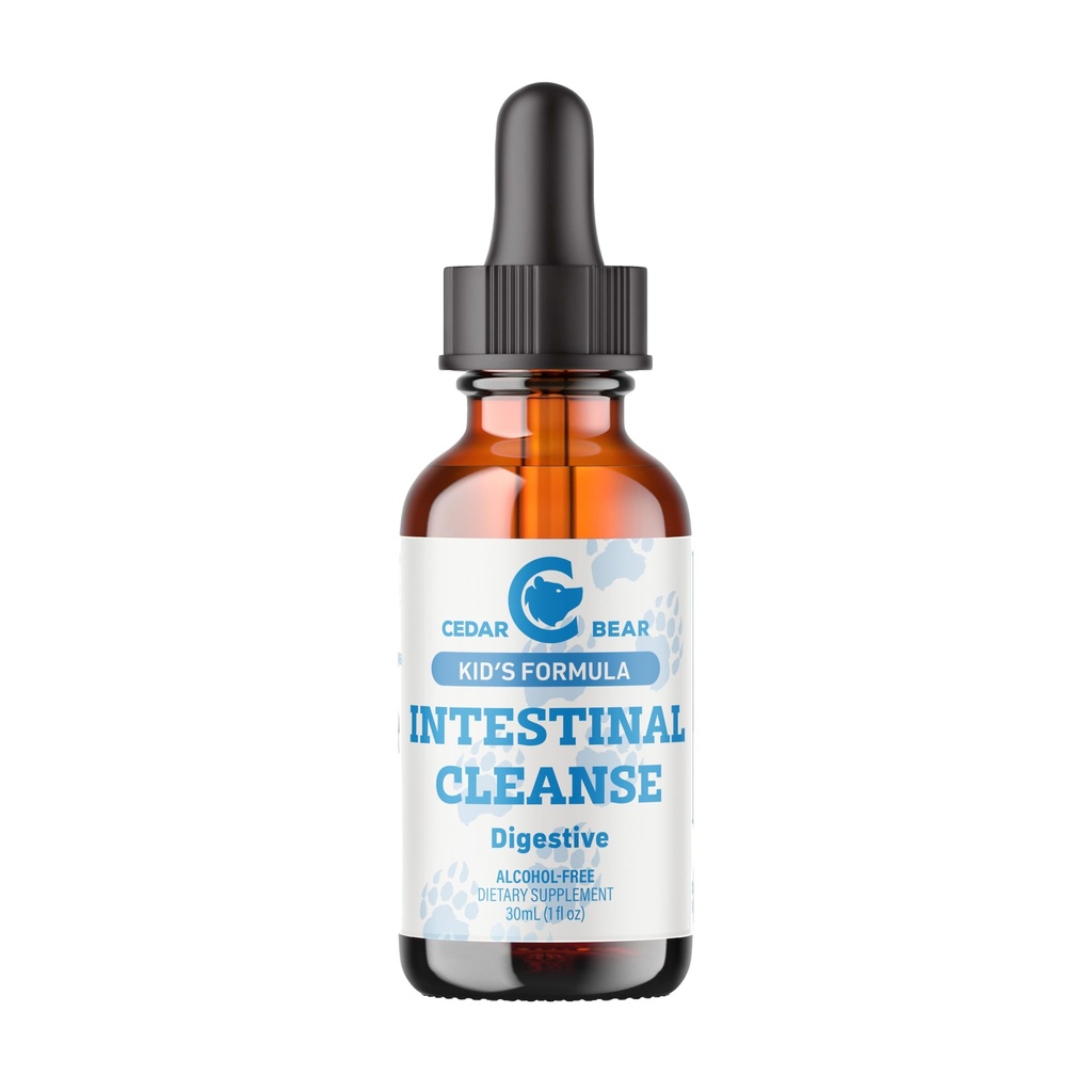 Cedar Bear - Črevesno čiščenje za otroke, Liquid Herbal Supplement za razstrupljanje in prebavne čiščenje z naravnimi zelišči, Alkohol-free Gut čiščenje kapljice za otroke, 1 fl oz / 30 ml