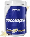 Alpha Supps Premium Hydrolyzed Kolagen Protein Powder - Kolagen Peptides dodatek za moške in ženske z digestivnimi encimi - 30 Servingov (francoska Vanilla)