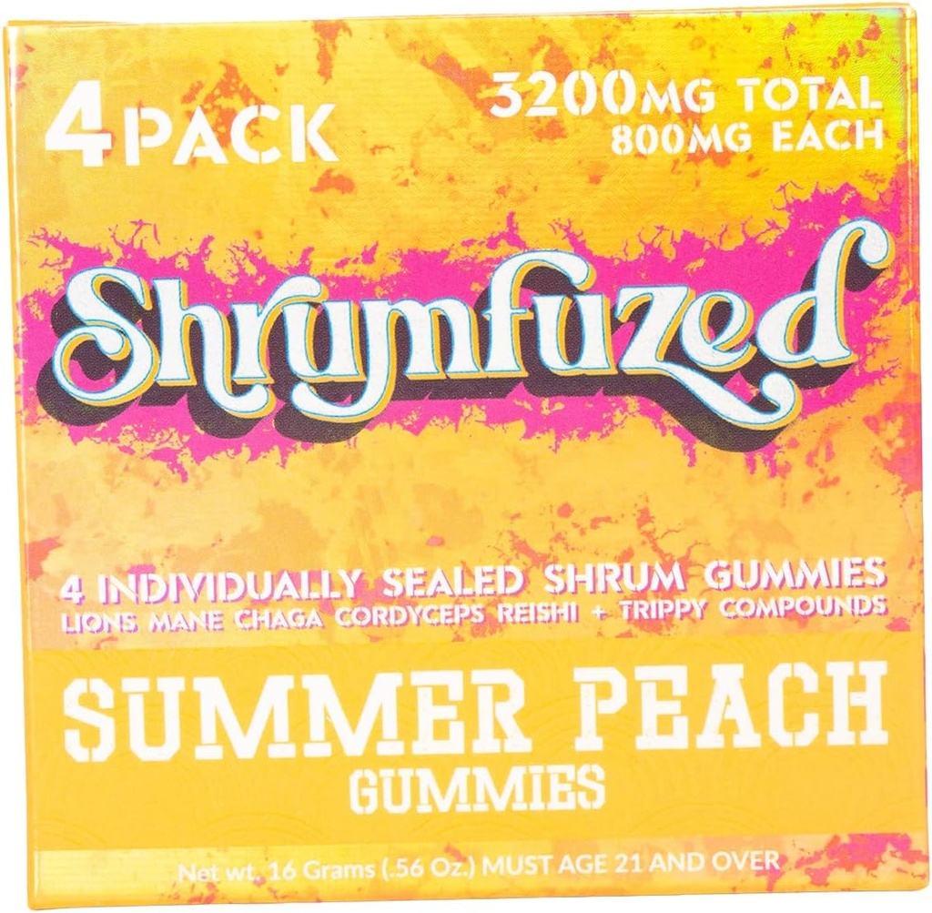 Lastniški Nootropic Gummy 3200mg - Levja griva, Reishi, Chaga, in Cordycep Nootropic Tripee Gobe Mešanica (4, Poletni Peach)