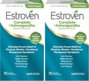 Estroven Complete + Ashwagandha Multi-Simptom Menopause Dopolnilo za ženske - Klinično dokazano sestavine Zagotavlja Menopause Relief & nočno potenje + Hot Flash Relief* - 4 Mesec oskrbe (Pack of 2)