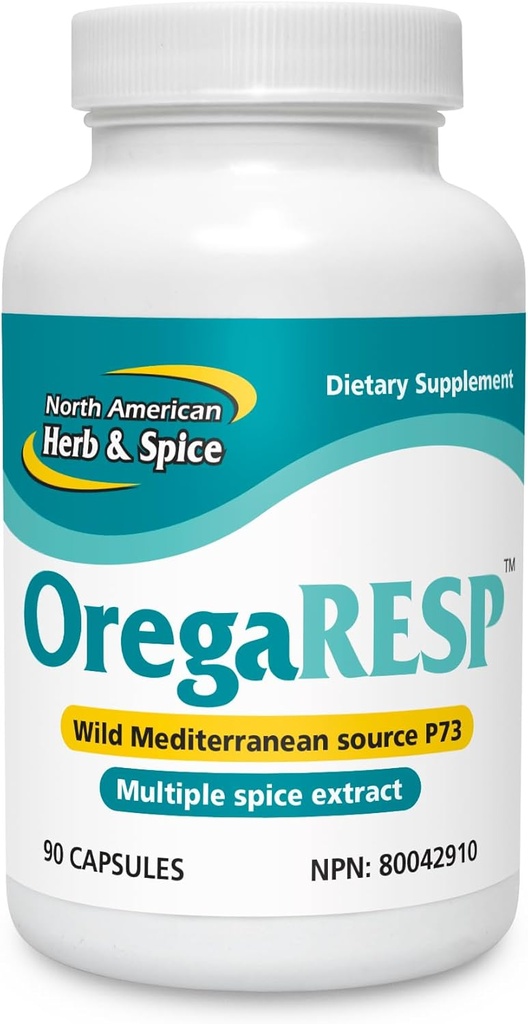SEVERNA AMERIŠKA HERB & SPICE OregaResp - 90 Veggie kapsule - Imunsko zdravje in zdravje dihal - Cumin, Sage, Oregano olje - varno za otroke in hišne živali, Non-GMO - 90 Servinges