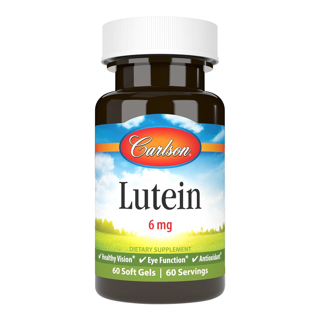 Carlson - Lutein, 6 mg, zdrav vid in delovanje oči, antioksidant, 60 kapsul