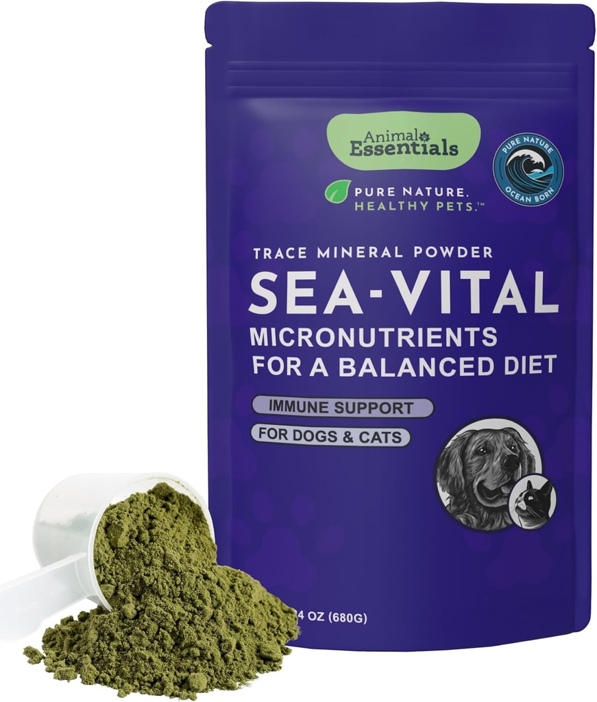 Eterične snovi za živali Ocean Kelp za pse in mačke - podpora ščitnici, dodatek ščitnici, Sea Kelp, Kelp Powder, Trace Mineral Supplement - 24 Oz