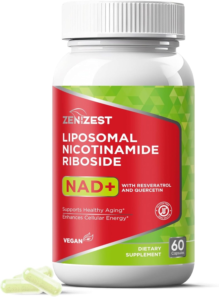 NAD+ Dodatek NMN Alternative - liposomski nikotinamid ribozid z Resveratrol & Quercetin za preprečevanje staranja celic Regeneracija energije fokus za moške