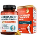 Glukozamin Chondroitin MSM dodatek za skupno podporo - kolagen peptidi, kurkuma in ingver, hialuronska kislina, glukozamin hondroitin sulfat za skupno udobje - Gluten brez, ne GSO, 180 Kapsule