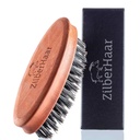 ZilberHaar žepne brčice in brade Brush - Stiff Boar Bristles mali čopič - Perfect bradd Grooming orodje - Relieves brade srbečica - Kratka in srednje - Made in Europe