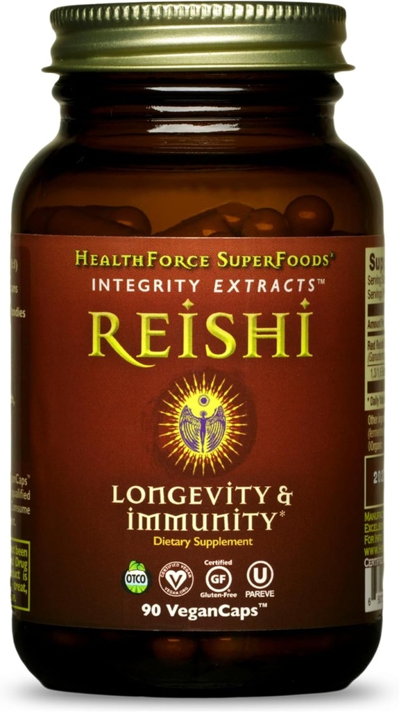 HealthForce SuperFoods Izvlečki integritete Reishi – kapsule - 90 veganskih kapsul