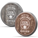 Viking Revolution Citrus in sandalwood Beard Balm - maslo z arganovim oljem, softener z Jojoba oljem, vlažilni z čebeljim vosek - vosek za moške z mango maslom (2oz, 2 Pack)