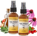 Mickelberry Gardens Medeni Propolis Pršilo za grlo - Pomirjujoče vnetje za grlo in propolis Imunska podpora za odrasle in otroke - Zeliščni & Medeni Formula (2 oz, 2 paket)