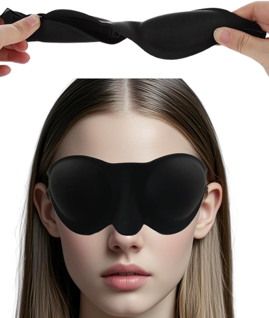 Vlažna komorna stekla za suhe oči Relief, 3D silikonske hidrativne spanje Goggles z mehko in udobno, Sleep maska za uporabnike CPAP,Nastavljiva trak